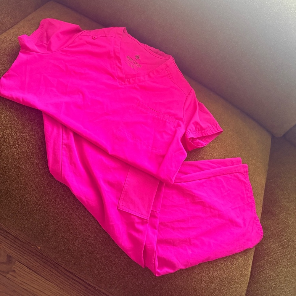 Bright Pink Scrub Set
